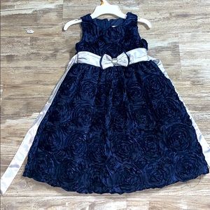 Navy and silver dress